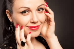 Beautiful closeup portrait of a young fashion woman